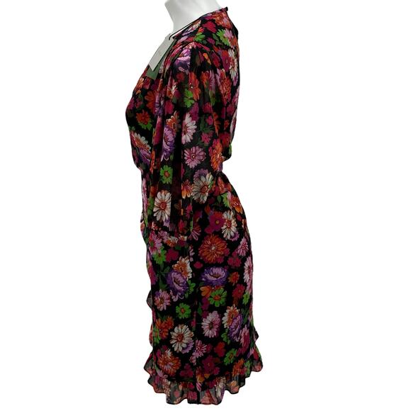 Marella Bacini Ruffle Dress NEW Women's SZ 4 Floral Sheer Sleeve Party Spring - Picture 5 of 15